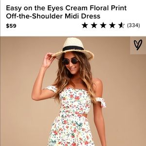 Lulus/LUSH Floral Off the Shoulder Midi Dress